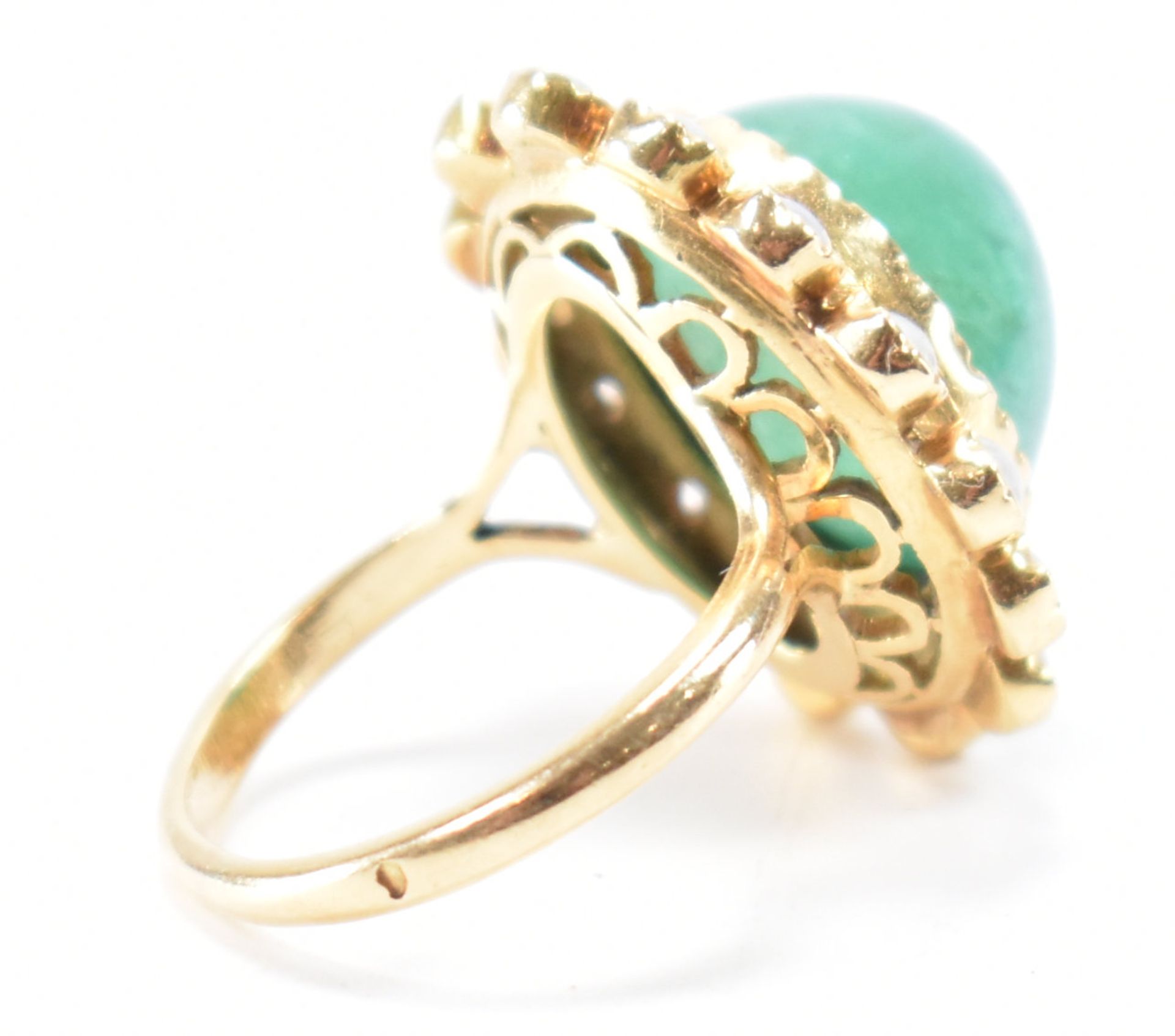 FRENCH 18CT GOLD EMERALD & PEARL CLUSTER RING - Bild 6 aus 9