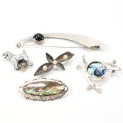 GROUP OF VINTAGE SILVER BROOCH PINS