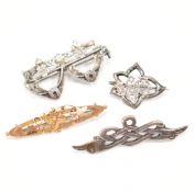 ASSORTED SILVER & GOLD ANTIQUE & LATER BROOCHES