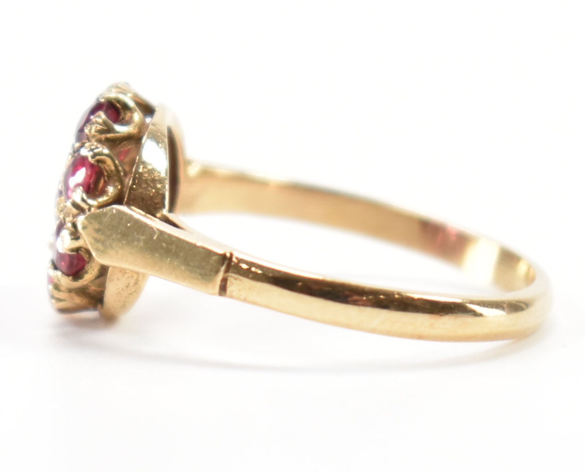 HALLMARKED 9CT GOLD & RUBY CLUSTER RING - Image 2 of 8