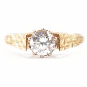HALLMARKED 9CT GOLD CZ SOLITAIRE RING