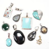 GROUP OF VINTAGE SILVER NECKLACE PENDANT CHARMS
