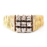 HALLMARKED 18CT GOLD & DIAMOND RING