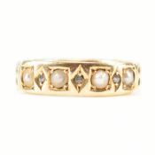 ANTIQUE GOLD DIAMOND & SEED PEARL RING