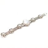 VINTAGE SILVER & MOONSTONE BRACELET