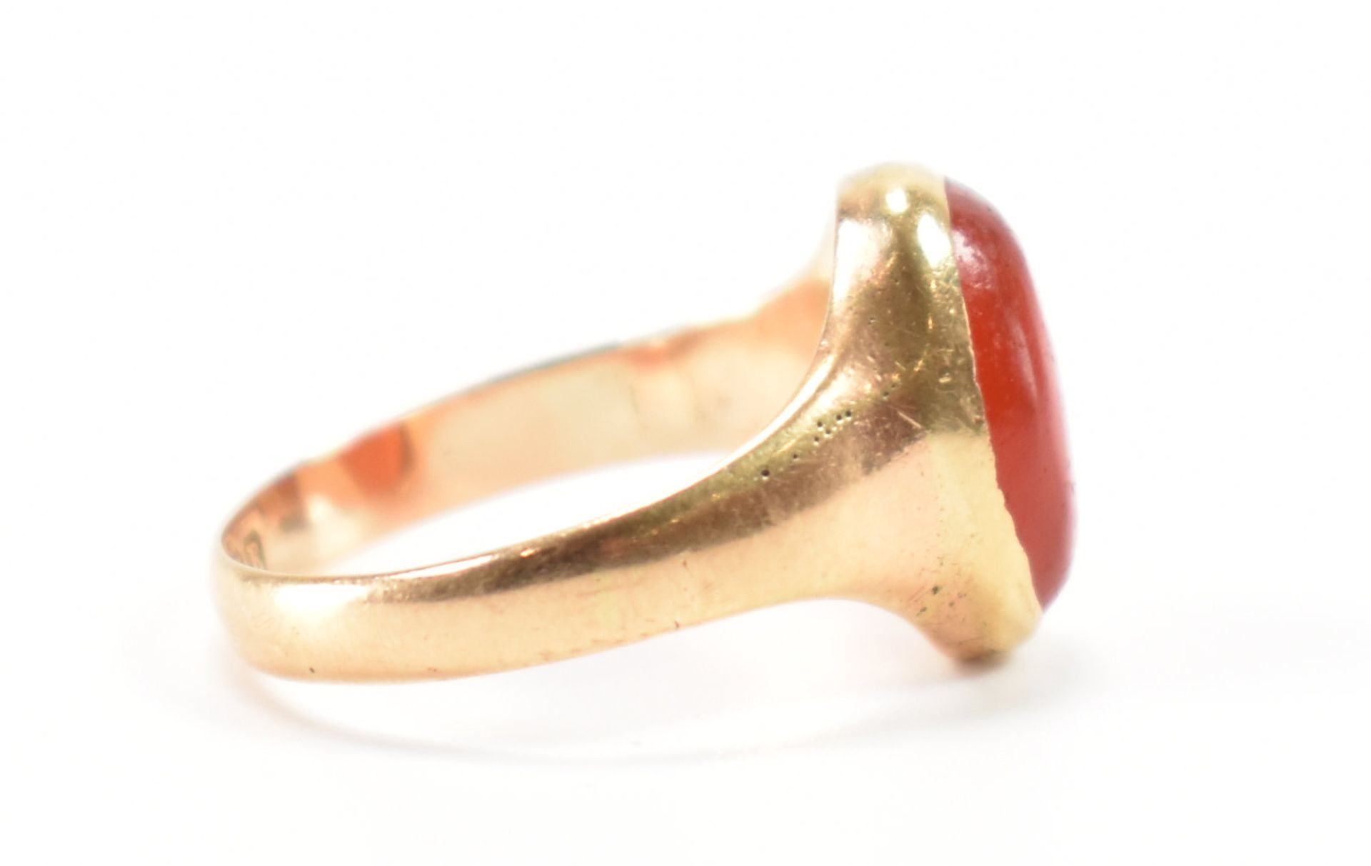 VICTORIAN HALLMARKED 15CT GOLD & RED STONE RING - Image 5 of 8
