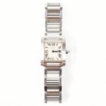 CARTIER STAINLESS STEEL FRANCAISE TANK WATCH