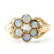 HALLMARKED 9CT GOLD & OPAL CLUSTER RING