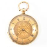 18CT GOLD OPEN FACED KEY WIND POCKET FOB WATCH