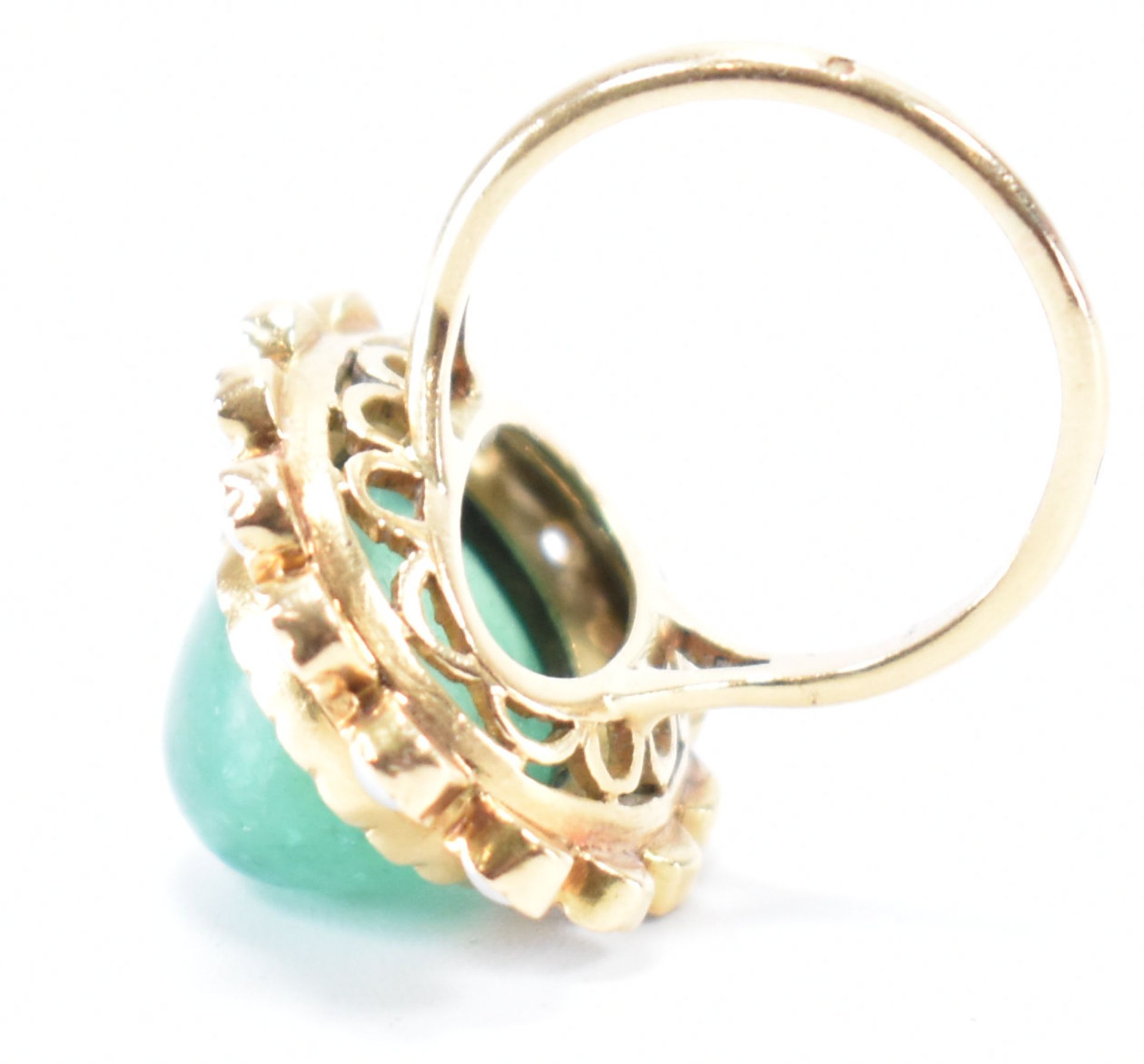FRENCH 18CT GOLD EMERALD & PEARL CLUSTER RING - Bild 8 aus 9