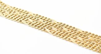 VINTAGE 9CT GOLD FANCY CURB LINK CHAIN NECKLACE