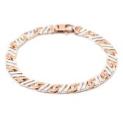 HALLMARKED 9CT GOLD TWO TONE CURB LINK BRACELET