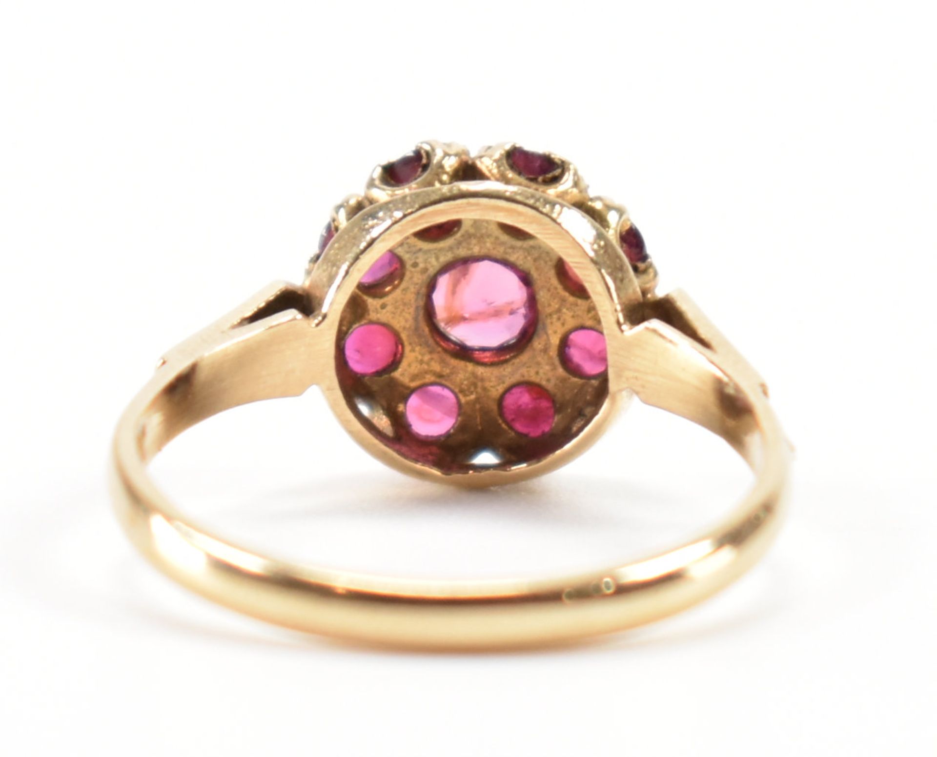 HALLMARKED 9CT GOLD & RUBY CLUSTER RING - Image 3 of 8
