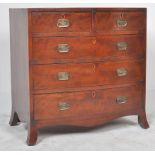 EARLY 19TH CENTURY GEORGE III MAHOGANY BOW FRONT CHEST