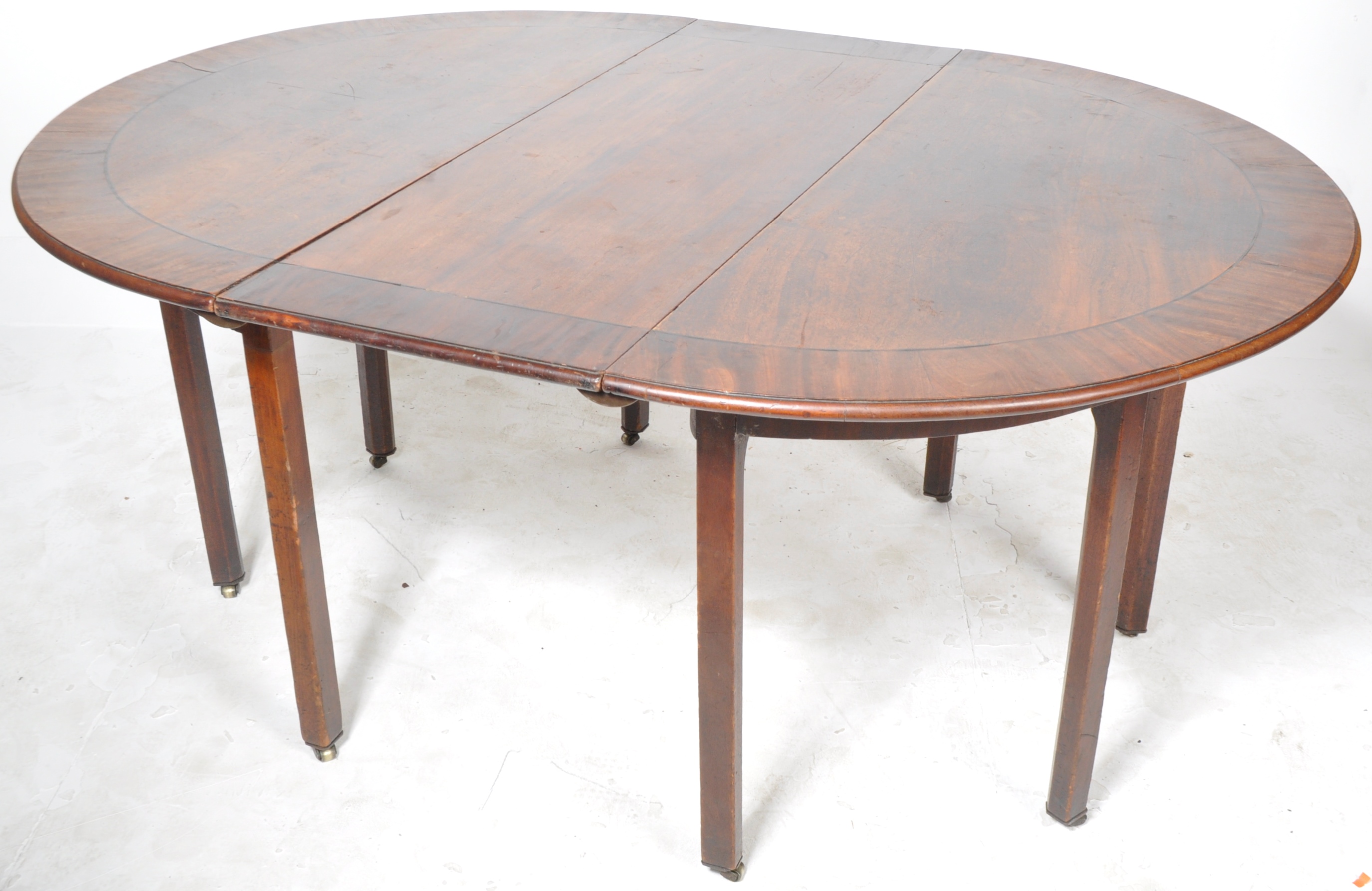 19TH CENTURY VICTORIAN MAHOGANY D END DINING TABLE - Image 2 of 5