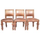 MATCHING SET OF SIX 19TH CENTURY VICTORIAN LIBRARY CHAIRS