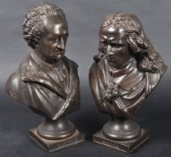 PAIR OF 19TH CENTURY VICTORIAN BRONZED SPELTER BUSTS