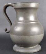 LARGE 19TH CENTURY VICTORIAN ONE GALLON PEWTER JUG