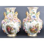 PAIR OF 19TH CENTURY GERMAN CONTINENTAL PORCELAIN VASES