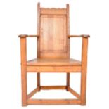 19TH CENTURY ARTS AND CRAFTS SOLID OAK ARMCHAIR