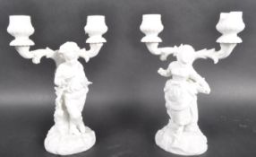 PAIR OF EARLY 20TH CENTURY PARIAN FIGURAL CANDLESTICKS