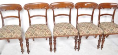 SET OF FIVE WILLIAM IV MAHOGANY DINING CHAIRS