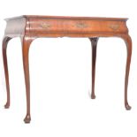 19TH CENTURY WALNUT & MAHOGANY SINGLE DRAWER SILVER TABLE