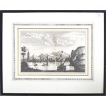 18TH CENTURY FRAMED AND GLAZED ETCHING OF NANGAN HARBOUR