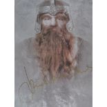 LORD OF THE RINGS - JOHN RHYS-DAVIES SIGNED LITHOGRAPHIC ART PRINT