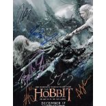 THE HOBBIT - CAST MULTI-SIGNED - 16X12 SIGNED POSTER - AFTAL