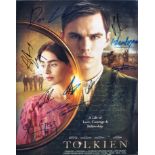 TOLKIEN (2019) - CAST MULTI-SIGNED - 11X14 POSTER -AFTAL