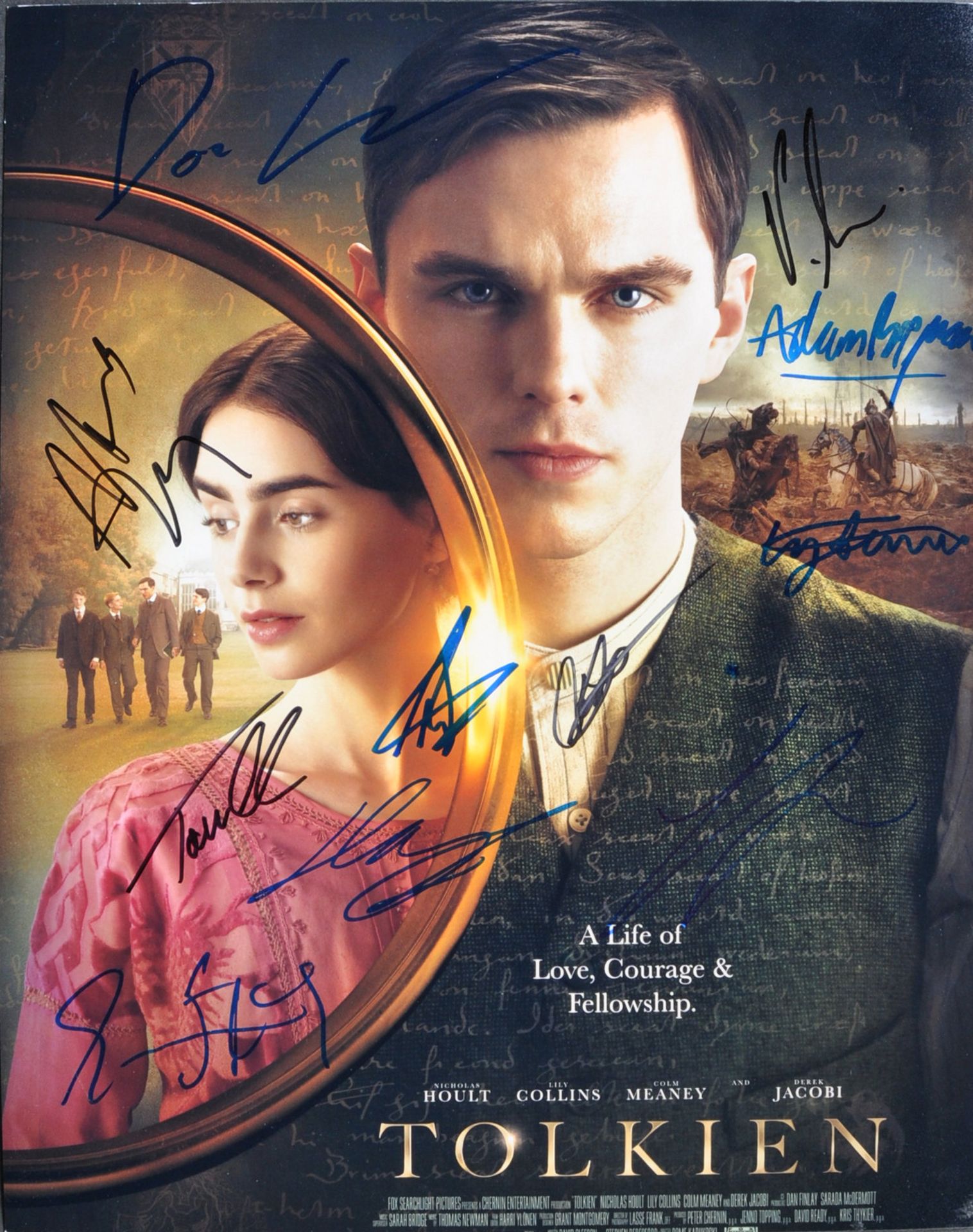 TOLKIEN (2019) - CAST MULTI-SIGNED - 11X14 POSTER -AFTAL