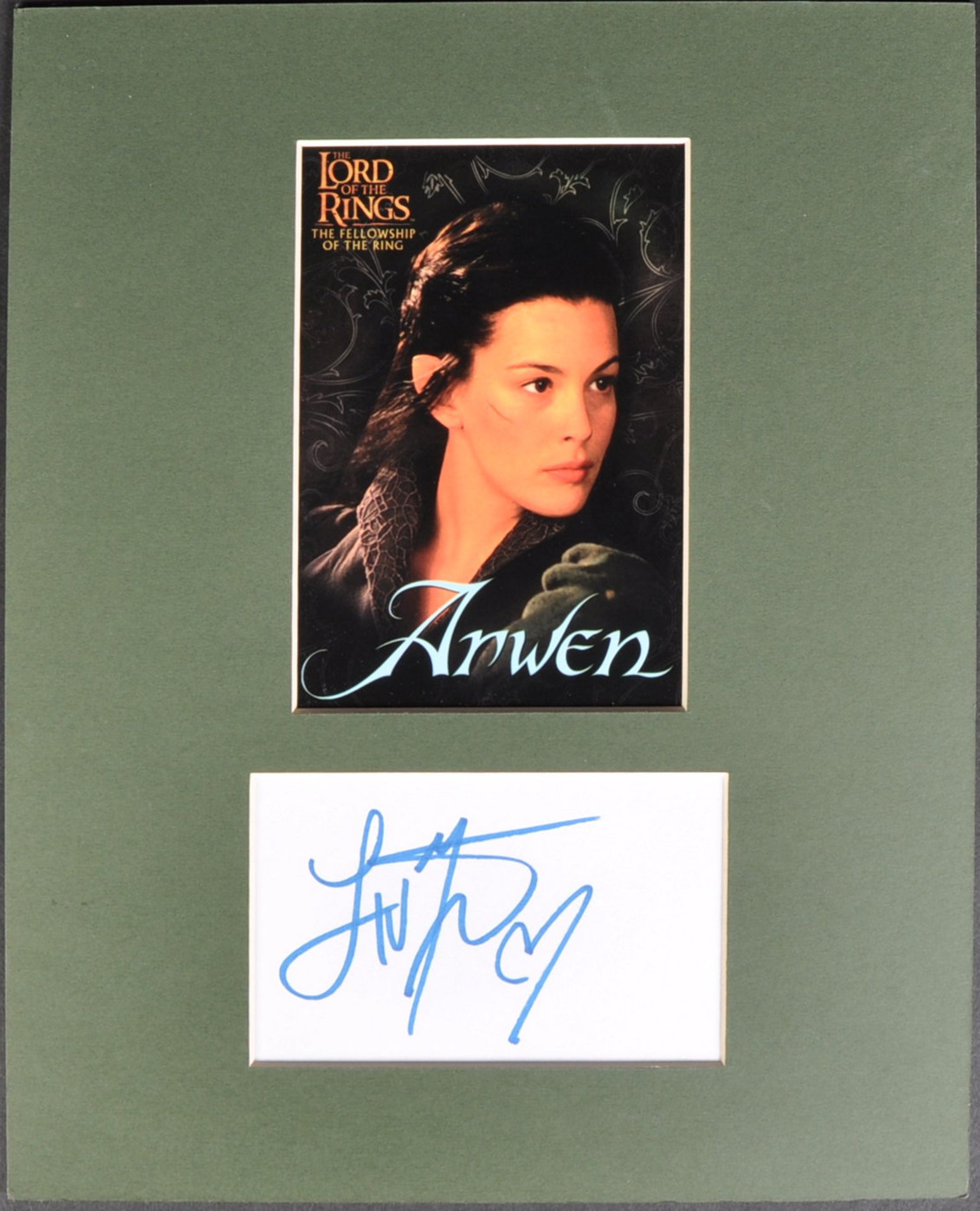 LORD OF THE RINGS - LIV TYLER - PRESENTATION AUTOGRAPH