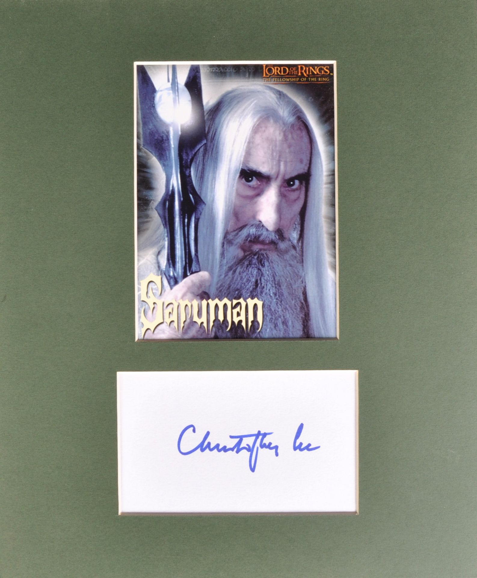 LORD OF THE RINGS - SIR CHRISTOPHER LEE - PRESENTATION AUTOGRAPH