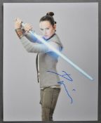 STAR WARS - DAISY RIDLEY - AUTOGRAPHED 8X10" - AFTAL