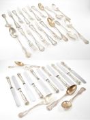 NEAR SET OF ANTIQUE AUSTRO HUNGARIAN SILVER CUTLERY