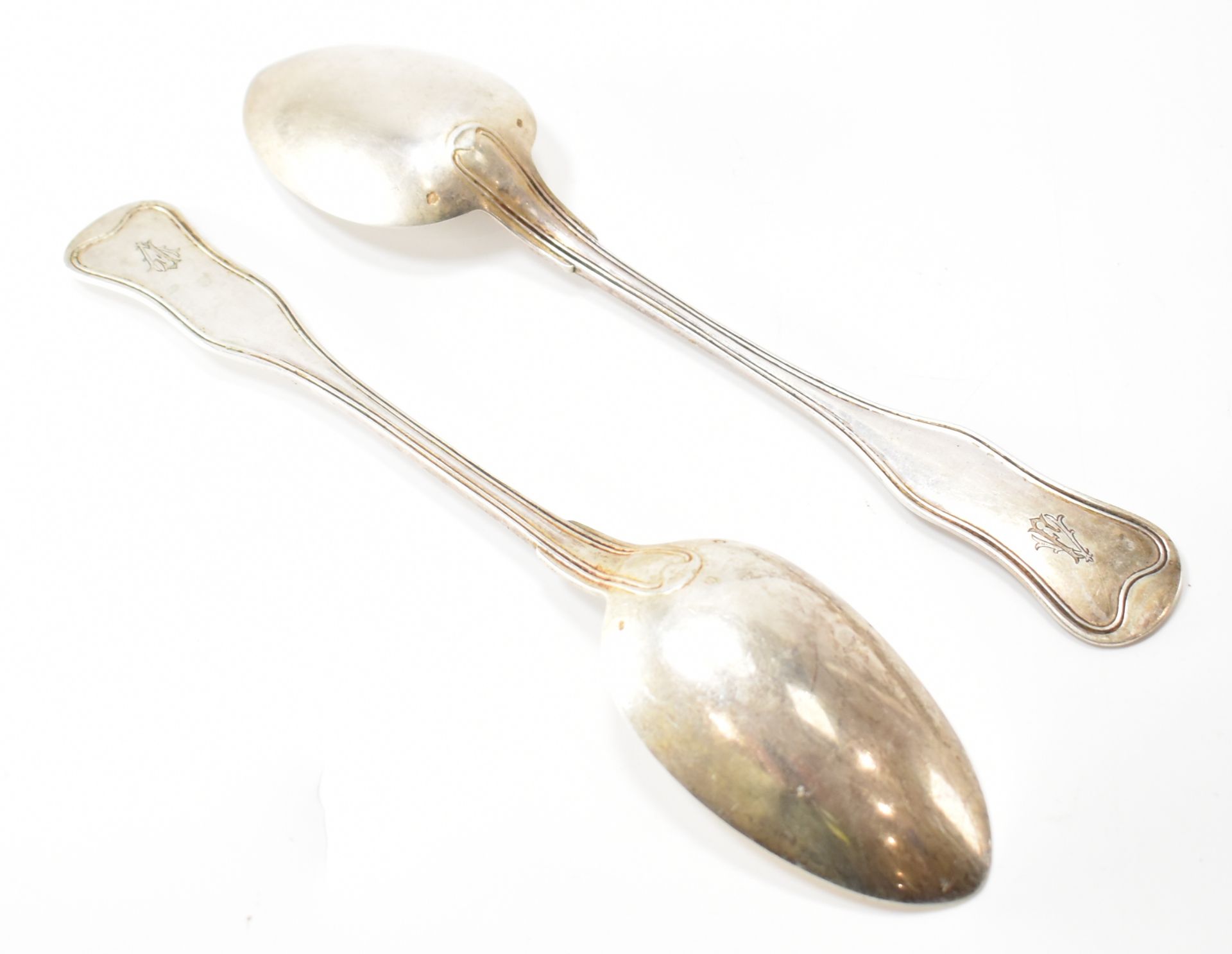 PAIR OF ANTIQUE AUSTRO HUNGARIAN SILVER SERVING SPOONS - Image 2 of 5