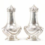 PAIR OF ART NOUVEAU SILVER PEPPER SHAKERS