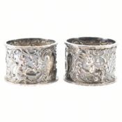 EDWARDIAN SILVER HALLMARKED NAPKIN RINGS