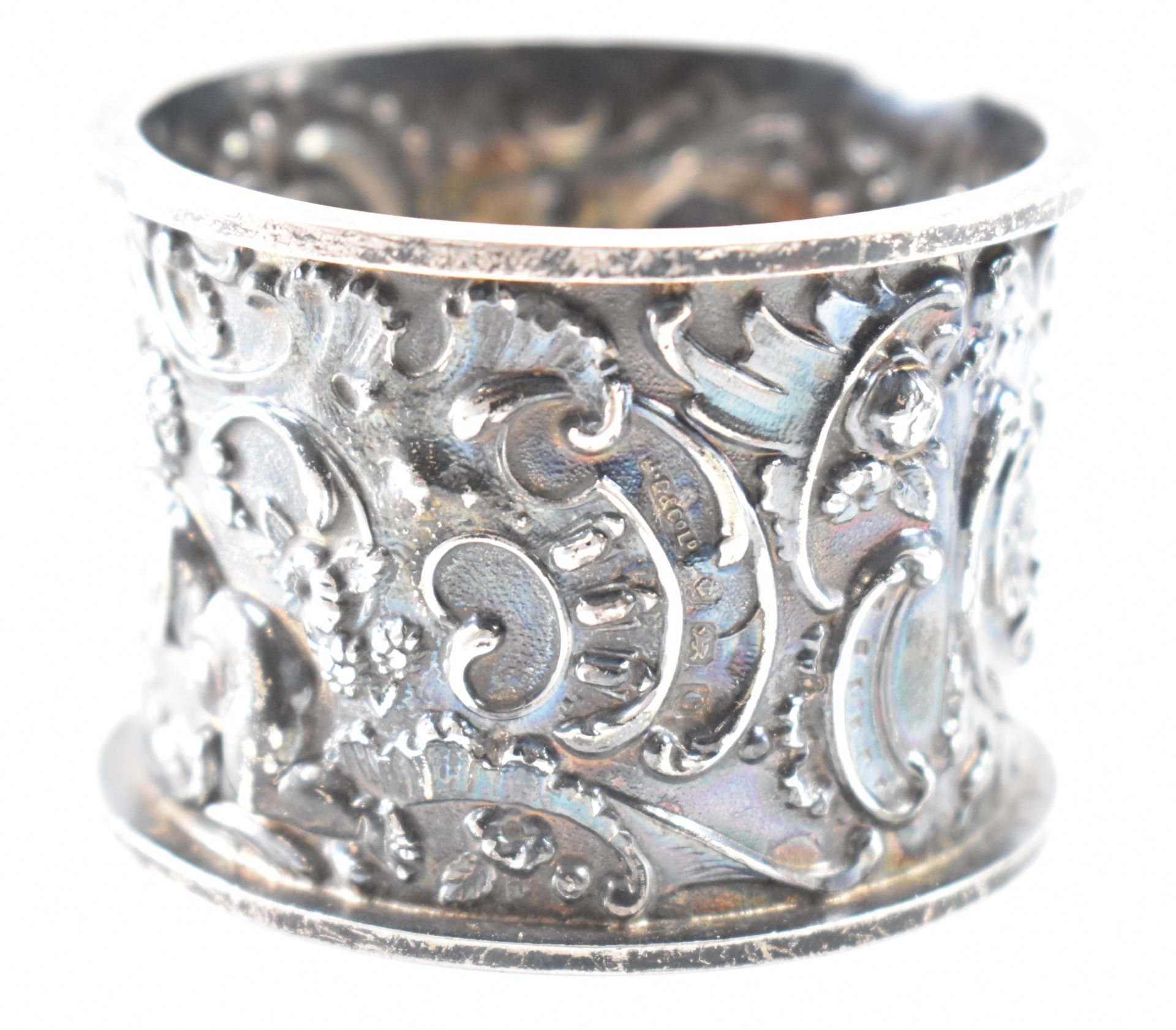 EDWARDIAN SILVER HALLMARKED NAPKIN RINGS - Image 5 of 5