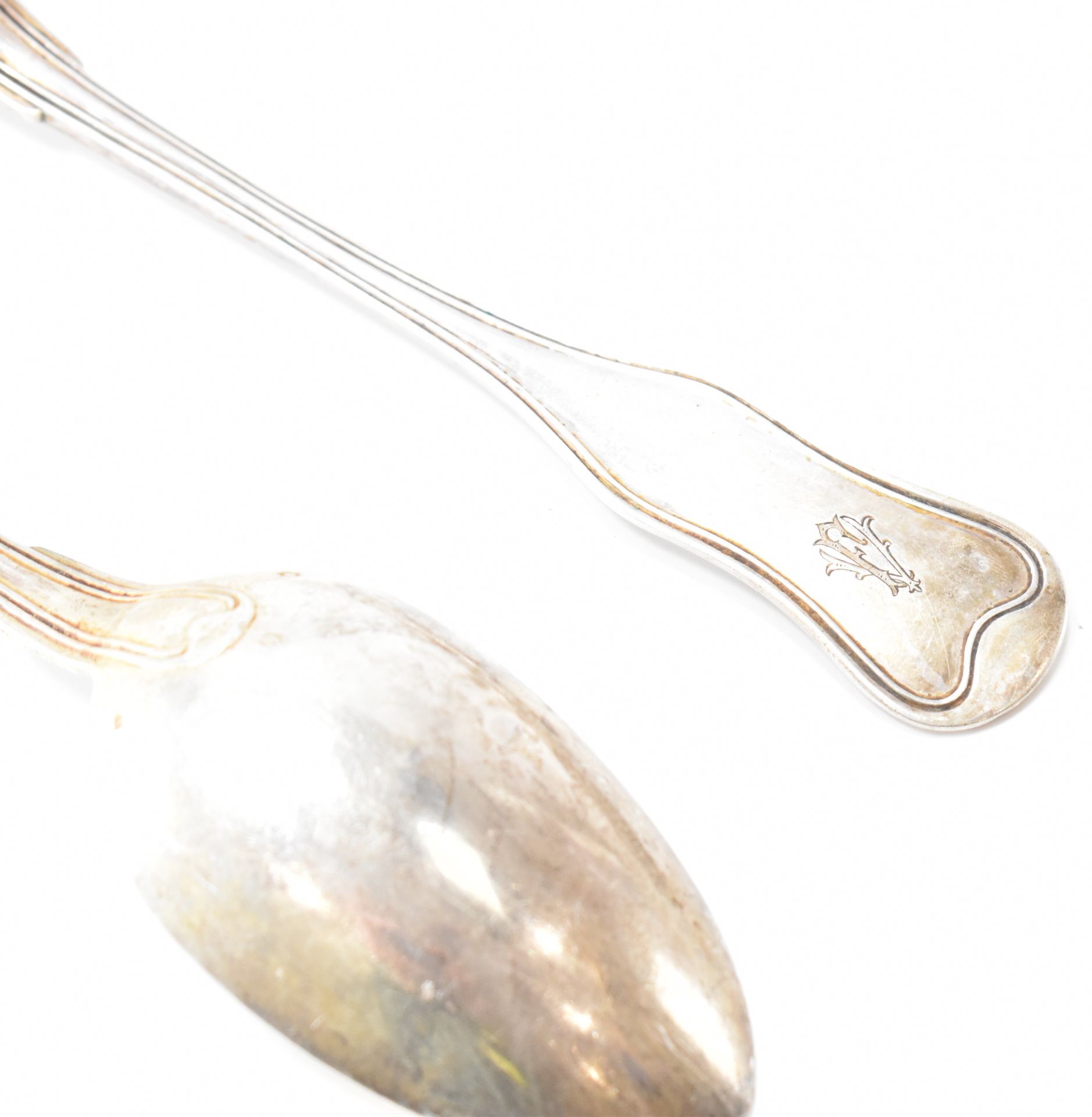 PAIR OF ANTIQUE AUSTRO HUNGARIAN SILVER SERVING SPOONS - Bild 3 aus 5