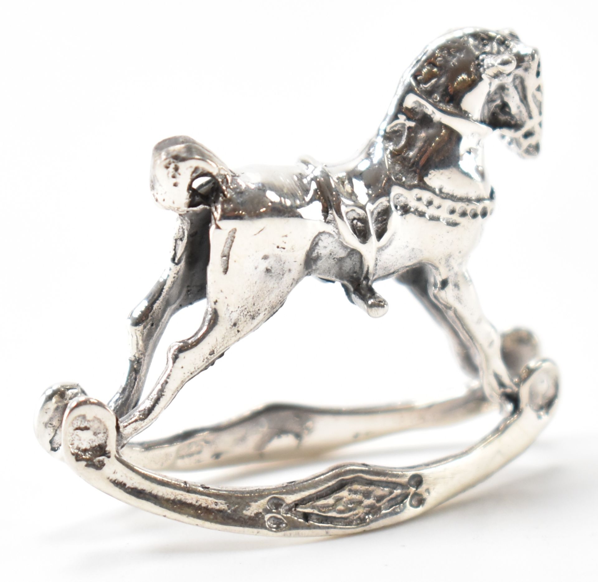 925 SILVER ROCKING HORSE FIGURE - Image 2 of 5
