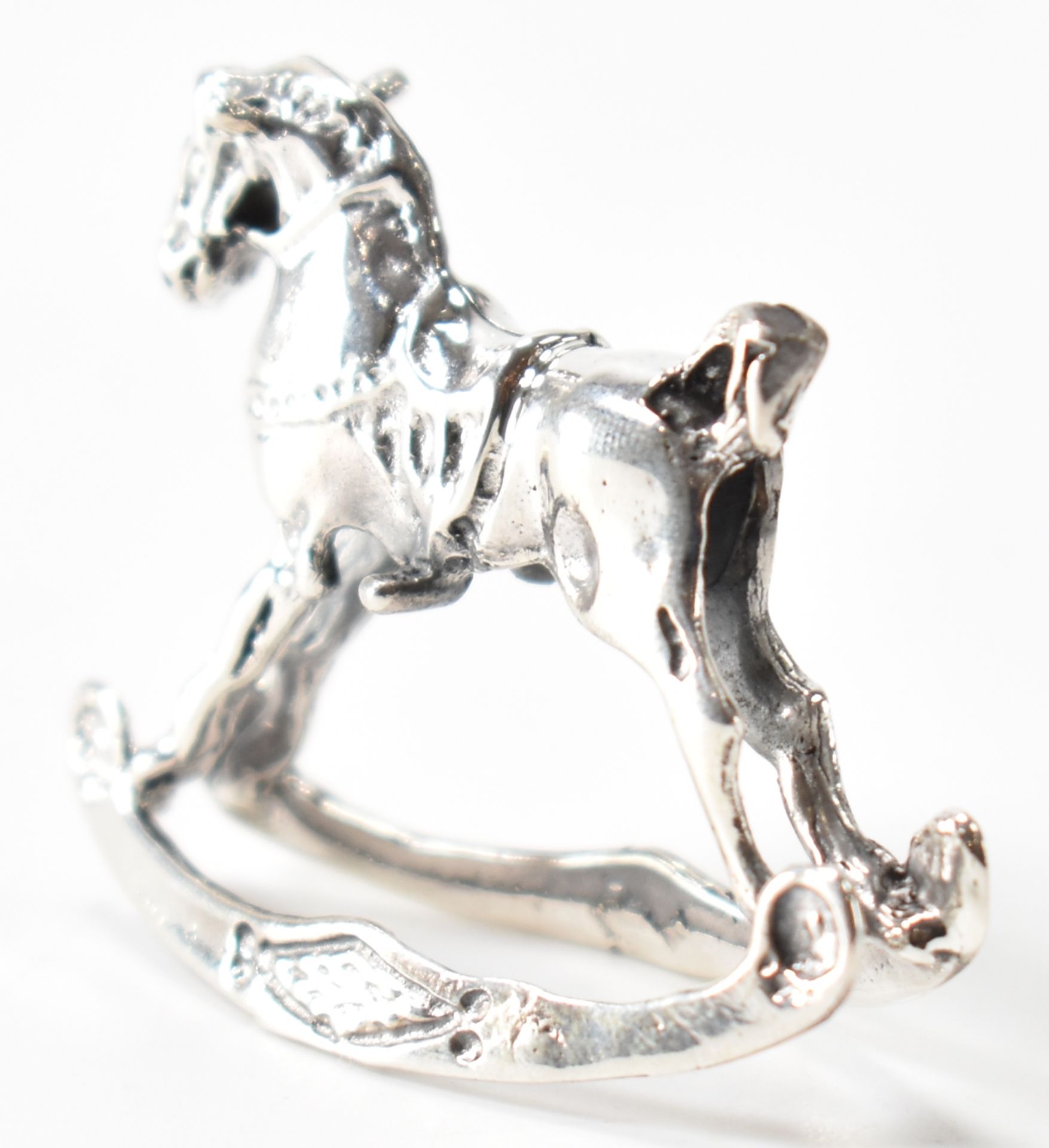 925 SILVER ROCKING HORSE FIGURE - Image 3 of 5