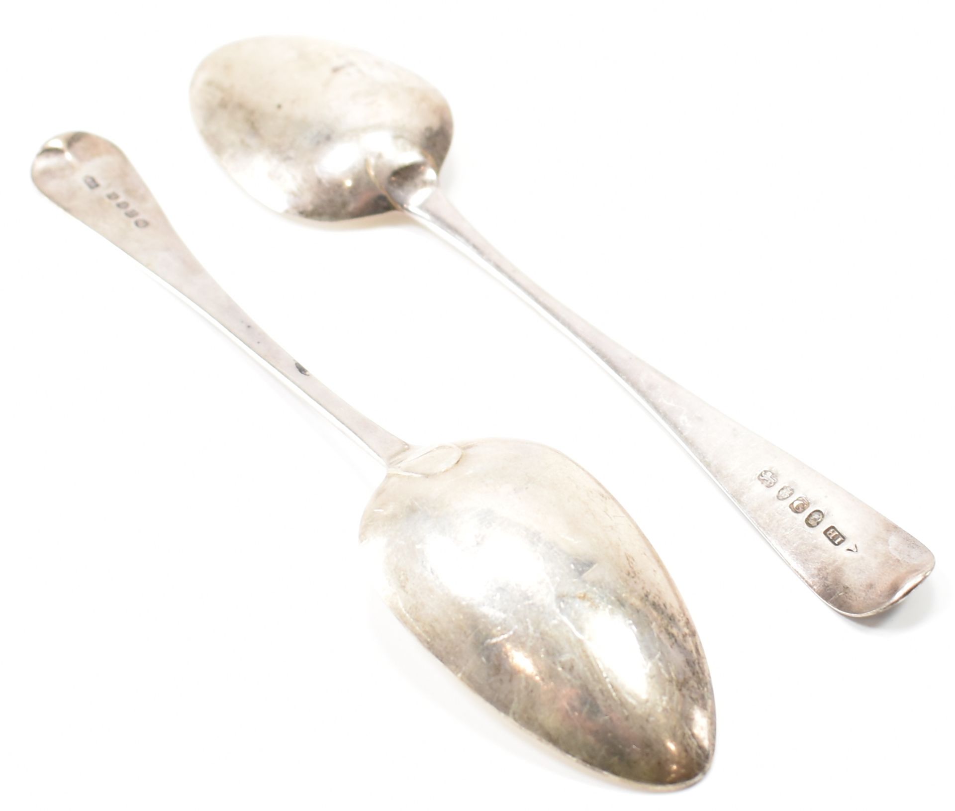 TWO GEORGIAN SILVER HALLMARKED SERVING SPOONS - Image 2 of 4