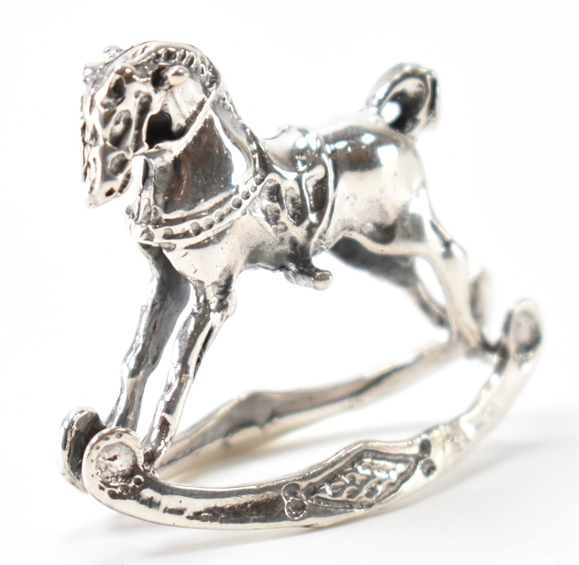 925 SILVER ROCKING HORSE FIGURE - Image 4 of 5