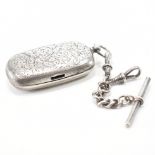 HALLMARKED SILVER SOVEREIGN CASE & FOB CHAIN