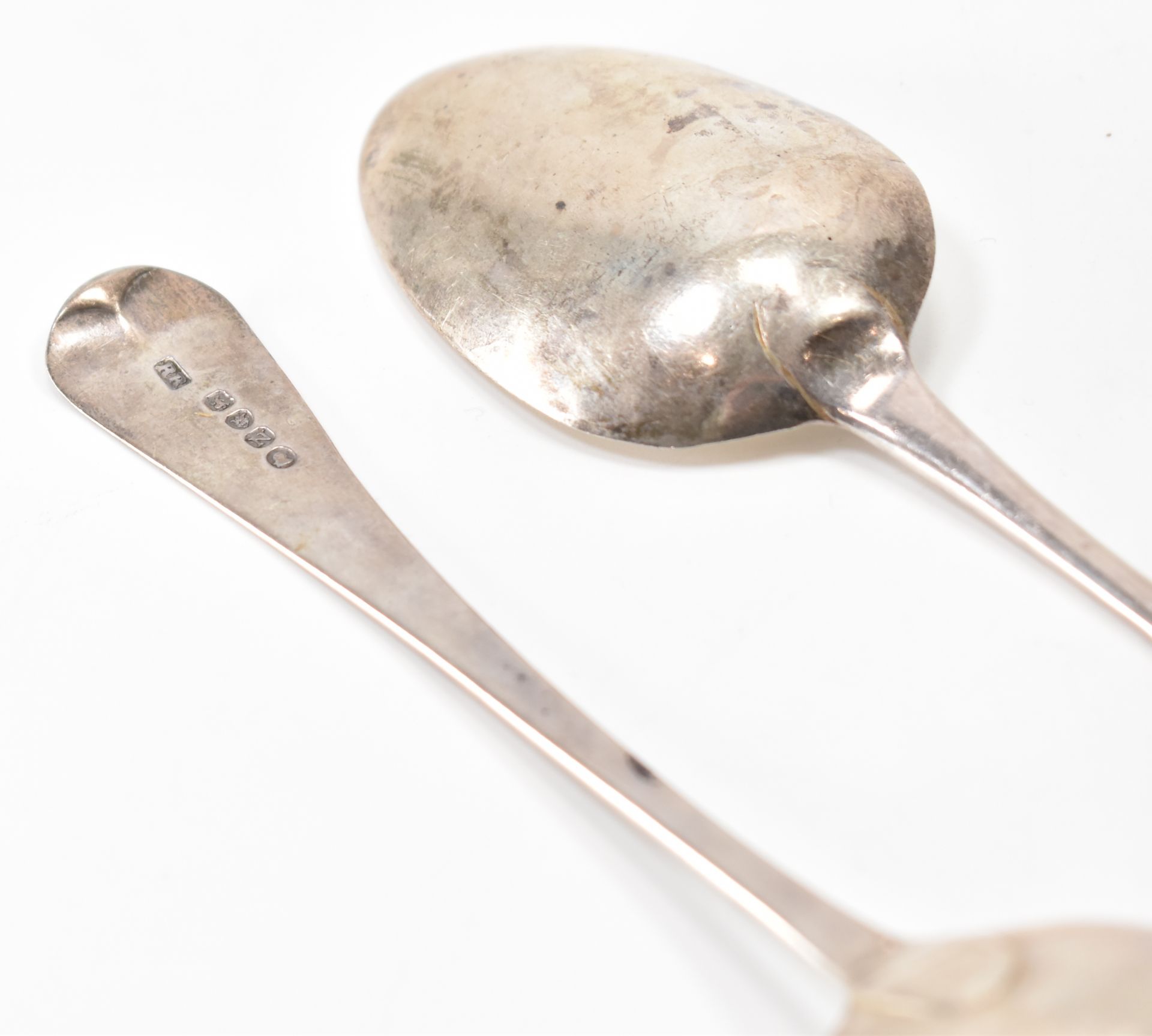 TWO GEORGIAN SILVER HALLMARKED SERVING SPOONS - Image 4 of 4