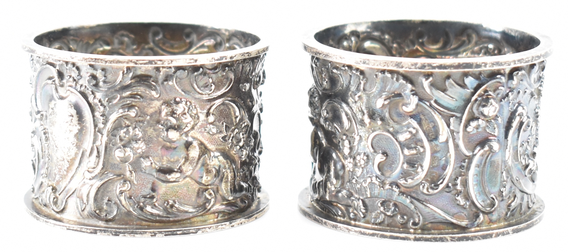 EDWARDIAN SILVER HALLMARKED NAPKIN RINGS - Image 2 of 5