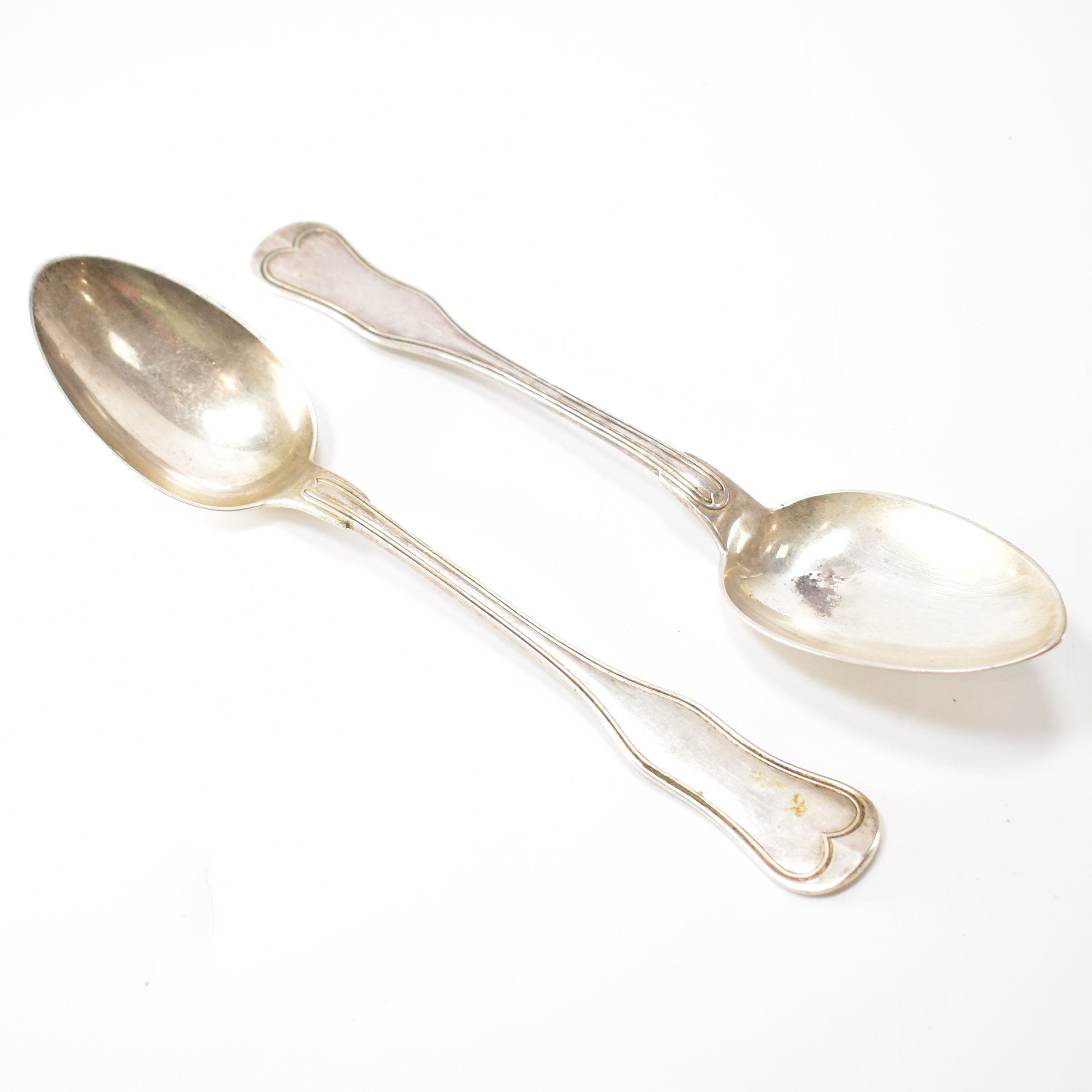 PAIR OF ANTIQUE AUSTRO HUNGARIAN SILVER SERVING SPOONS