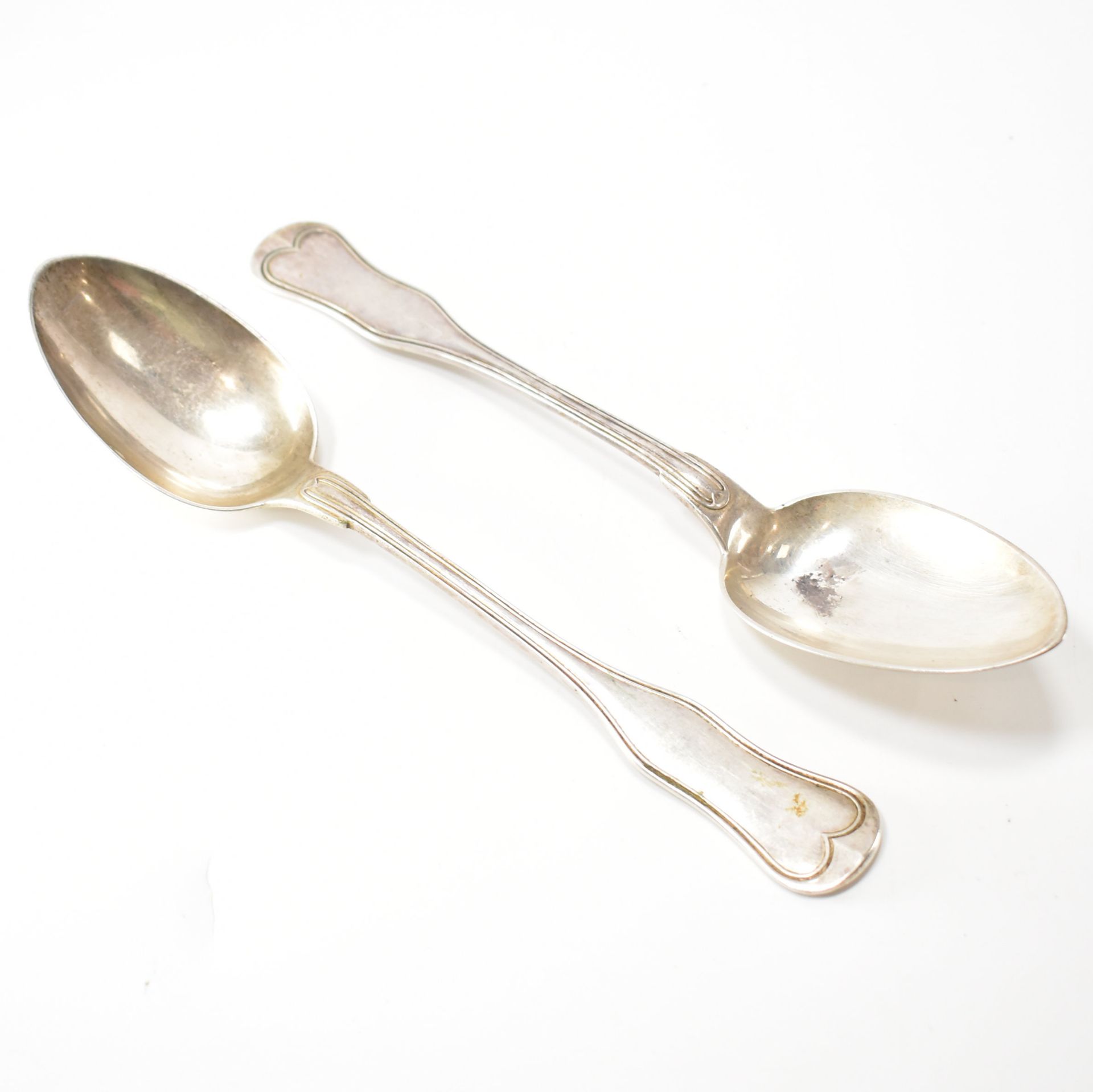 PAIR OF ANTIQUE AUSTRO HUNGARIAN SILVER SERVING SPOONS